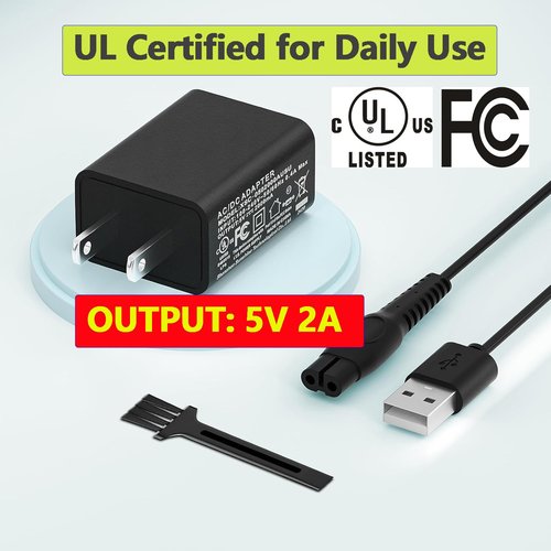 5V Shaver Charger Cord Compatible with Philips Norelco OneBlade One Blade QP2724 QP2834 S7887 S5880 MG5910 MG7900 MG7910 MG9510 MG9520 PQ888 PQ889 BRL136 BT3230 Shaver AC Adapter Power Supply