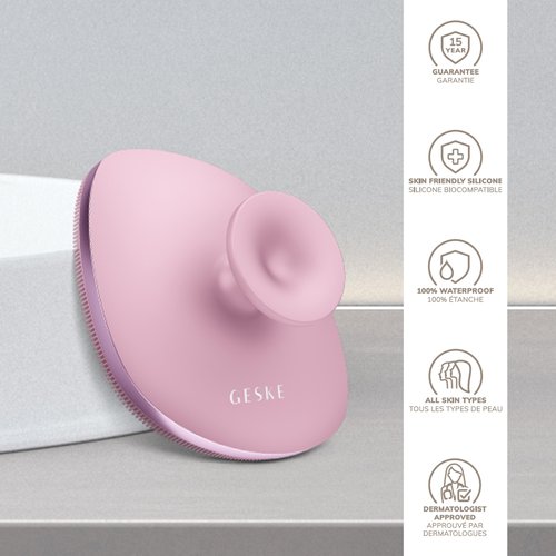 GESKE Body Brush | 4 in 1 | Design with Metal Ring | Cleansing Brush for The Entire Body | Professional Deep Cleaning | Soft Silicone Bristles | Ergonomic Two-Finger Design