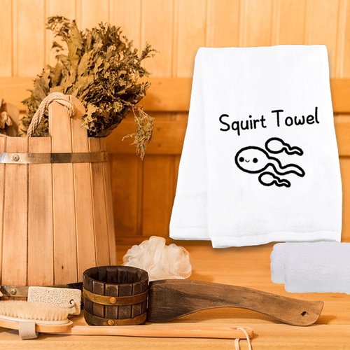 Funny Gag Gift Naughty Bathroom Towels Squirt Towel Whiee Washcloth Novelty Towel for Women