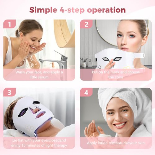 Shquanfuya LED light therapy mask -3Color Light Therapy for Skin Rejuvenation, Wrinkle Reduction & Anti-Aging - Home Beauty Device for Ultimate Facial Care