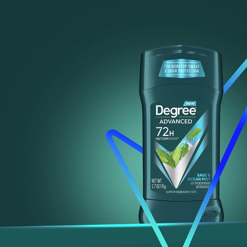 Degree Men Advanced Antiperspirant Deodorant 72-Hour Sweat and Odor Protection Sage and Ocean Mist Deodorant for Men with Motionsense Technology 2.7 oz 4 Count