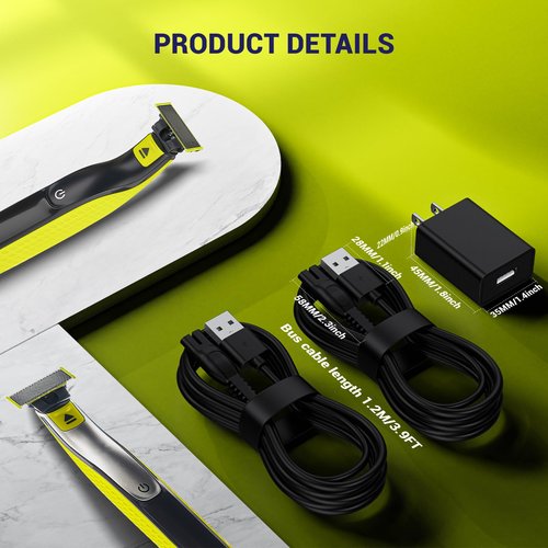 5V One Blade Charger Compatible with Philips Norelco Shaver 2400 2600 X3001/90 OneBlade QP2724 QP2834 MG5910 MG7910 MG9510 X5006 Electric Beard Shaver Power Adapter USB Charging Cable