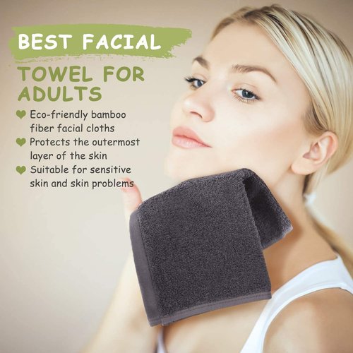 JEFFSUN 12 Pack Small Wash Cloths,13X13 inch Face Washcloths Service Well for Morning Skincare Routine, 10X10 inch Black Face Cloths Perfect for Makeup Removal