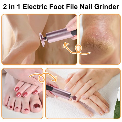 ele ELEOPTION Electric Callus Remover for Feet Electric Foot File Nail Grinder 6 Speed Adjustable Rechargeable Professional Foot Sander Pedicure Tool for Feet Dry Dead Skin Pink
