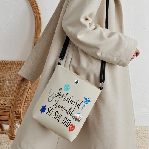 TSOTMO Emergency Medical Technician Gift She Believed She Could So She Did Inspirational EMT Makeup Bag (She Believed EMT CR)