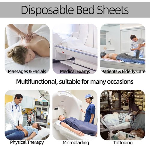 Disposable Massage Table Sheets -71" x 31.5" x 50 Sheets/Roll, 30 g/㎡-2 Roll Non woven Bed Sheets with Face Hole -Soft and Durable Table Cove Ideal for Spa, Massage Table, Tattoo, Waxing Table