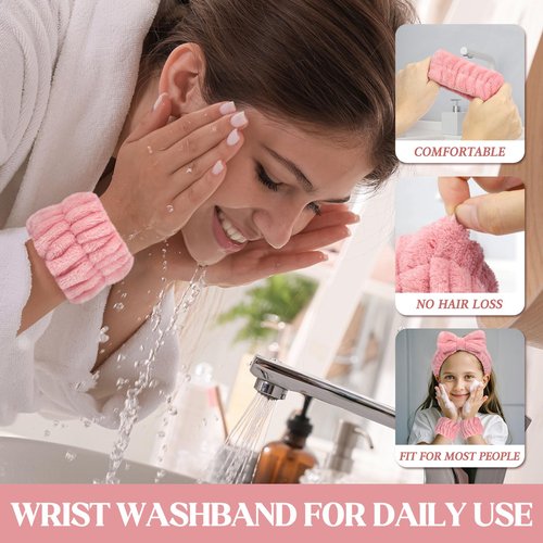 8 Pcs Spa Wrist Bands - Absorbent Microfiber Wristbands for Bathing, Prevent Water Spilling Down Your Arms