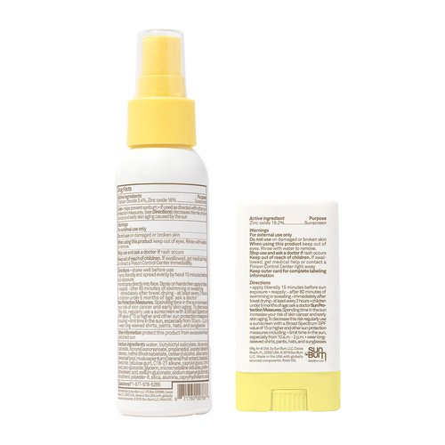 Sun Bum Baby Bum SPF 50 Sunscreen Spray & Face Stick | Mineral Uva/Uvb Face & Body Protection for Sensitive Skin | Fragrance Free | Travel Size