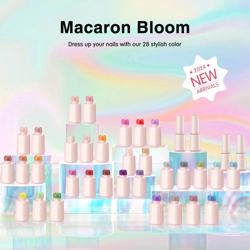 Beautpal 40 PCS Gel Nail Polish Set All Seasons Collection 36 Colors Gel Polish 7ml Popular Nude Pink Pastel Nail Polish Starter Kit for Nail Art DIY at Home