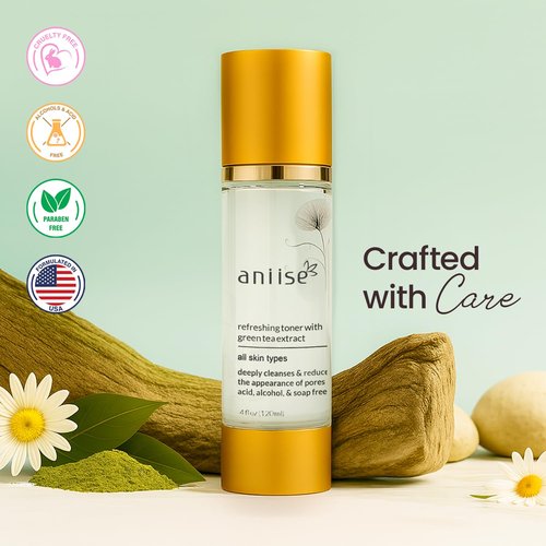 Refreshing Green Tea Extract Facial Toner – Purifies, Hydrates & Soothes for a Glowing Complexion – Fights Signs of Aging – Gentle Skin Care for All Skin Types – 1fl oz (30mL)