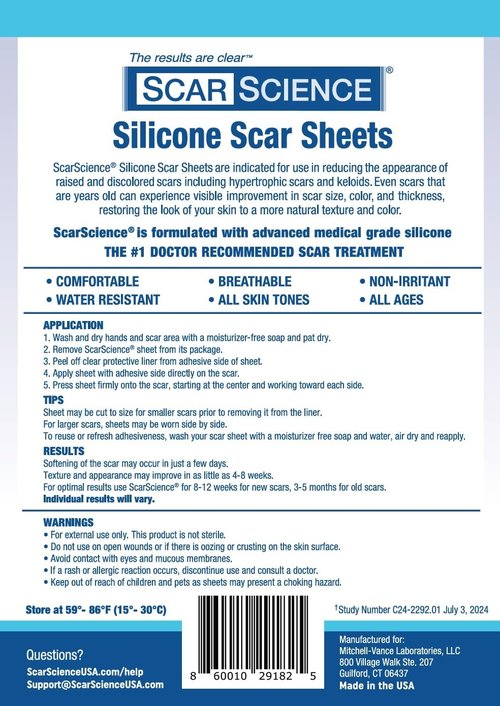 Medical Grade Silicone Scar Sheets - Silicone Scar Tape for Surgical Scars - Durable and Reusable Breathable Gel Sheets with Storage Case - Small 3-Inch, 8-Pack