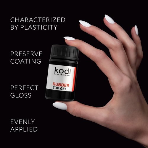 kodi professional Rubber Base and Top Coat Gel Polish UV LED - Base Coat & Top Coat Set Nails Manicure Kit Gel Nail Polish for Long-Lasting Nails (2 x 14 ml)