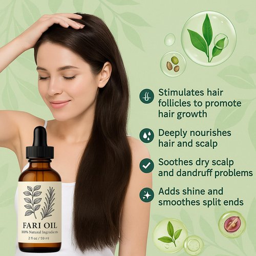 Fari Oil Hair Growth Oil | Botanical Scalp Oils | Herbal Infusion with Peppermint, Grapeseed, Tea Tree Essential | Anti-Hair Loss | Quickly Absorbed & Non-Greasy | Hair Oils for All Types | 4OZ/118ML