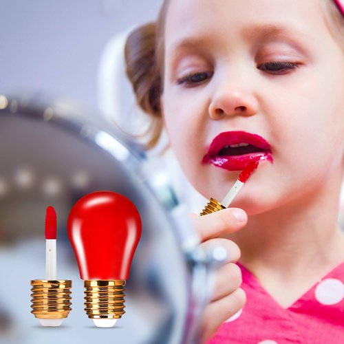 RONRONS 20 Pieces Light Bulb Shaped Lips Balm Tube, 6ML Small Empty Refillable Lips Gloss Bottles with Silver Cap