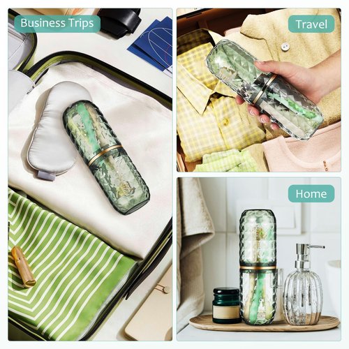 Didiseaon Travel Toothbrush Case Portable Tooth Brush Cup Toothbrush Holder with Cover for Traveling/Camping/School/Home or Daily Uses