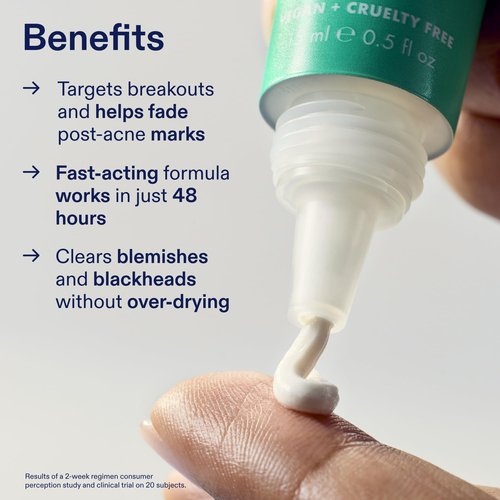 Skinfix 2% BHA Spot Treatment - 0.5 fl oz - Clears Acne Blemishes & Blackheads with Niacinamide - Fragrance Free - Vegan, Cruelty Free