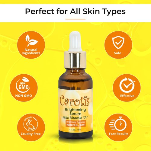 CAROTÏS, Skin Brightening Serum | 1 fl oz / 30 ml | Helps to Remove Dark Circles, Wrinkles & Spots, with Carrot Oil and Vitamin A