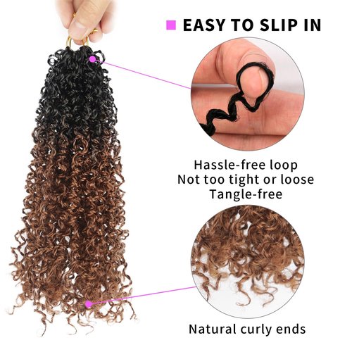 12 Inch Yanky Twist Crochet Hair 9 Packs (270 Strands Total) Pre-looped Yankee Twist Hair Crochet Braids for Women,Senegalese Twists Crochet Hair with Curly Ends Synthetic Crochet Braids (OT1B/30)