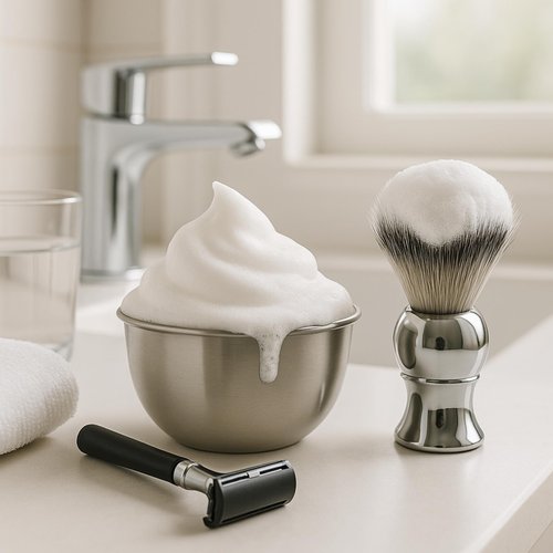 GENTS Men’s Traditional Wet Shaving Kit - 3 Piece Stainless Steel Set with Steel Bowl, Natural Shave Soap & Synthetic Brush - Perfect Grooming Gift