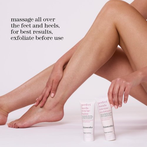 THISWORKS Perfect Heels Rescue Balm: A Natural Vegan Formula to Nourish, Repair and Moisturise with Cotton Thistle, Lemon and Lavender Essential Oils, Silicone Free, 75ml