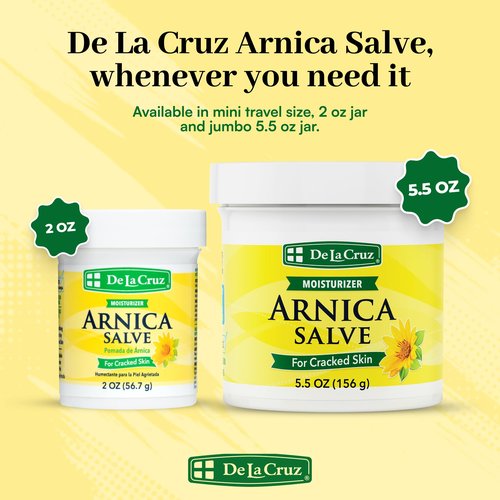 De La Cruz Arnica Salve - Foot Cream for Dry Cracked Heels and Feet - Moisturizing Hand Salve for Dried Hands - 24 Hour Moisture Foot Cream for Dry Cracked Feet and Rough Skin - 2 OZ (6 Pack)