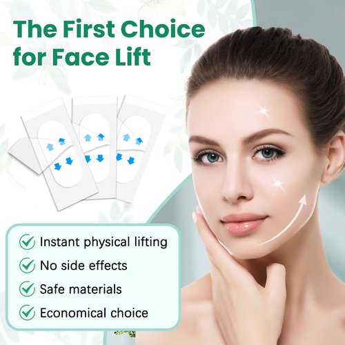 KOSOBO Face Lift Tape, Face Tape Lifting Invisible, Facelift Tape for Face Invisible, Neck Tape Skin Tape Facial Tape for Lifting Loose Sagging Skin, Jowls, Eyes, Double Chin (1 Count (Pack of 172))