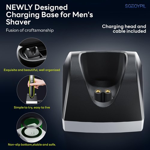 Replacement HQ850 Razor Charger Base Compatible with Philips Norelco OneBlade Electric Shaver QP2630 QP2530 for One Blade Beard Trimmer Charging Stand (Only Fit for 8V)