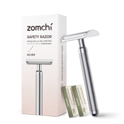 ZOMCHI Upgrade Safety Razor for Men with 60 Counts Safety Razor Blades for Shaving
