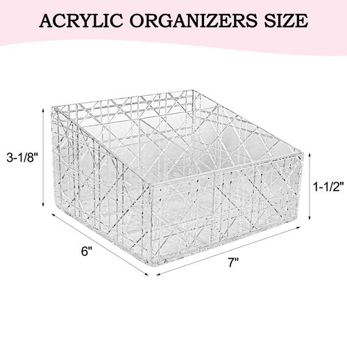 HuixinAcrli Acrylic Makeup Organizer, Clear Cosmetic Brush Storage Box With 4 Brush Holders,Large-capacity Split Design Can Quickly Organize the Desktop Skincare, Hair Tools, Brushes,Perfume