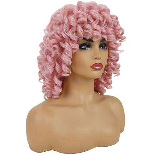 andromeda 2 Pcs Black Wig + Pink Wig