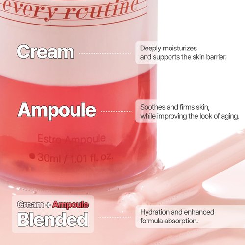 every routine Estro Ampoule – Vegan Collagen Water & 13 Hyaluronic Acids Serum with Pomegranate and Soy Extracts for Hydration, Radiant Glow & Firm Skin 30 ml, 1.01 fl oz