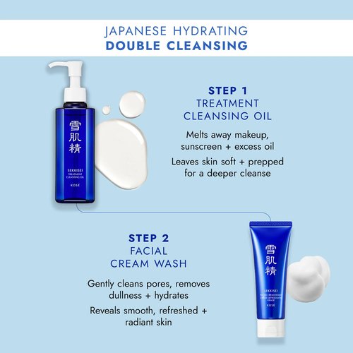 SEKKISEI Facial Cream Wash, Foaming Face Cleanser, 4.5 Ounce