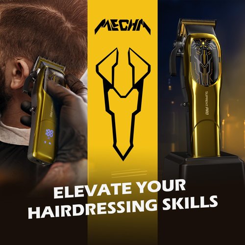 Ultra Quiet Cordless Hair Clippers for Men – High Torque 7800RPM Motor, Low Heat, Professional Hair Clippers with Charging Dock (Gold)