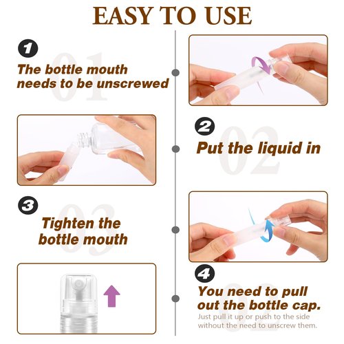 6 PCS 5ml Mini Spray Bottle Plastic Portable Travel Bottle Fine Mist Refillable Mini Perfume Sample Bottles Clear Plastic Spray Bottle Empty for Cleaning Travel Essential Oils