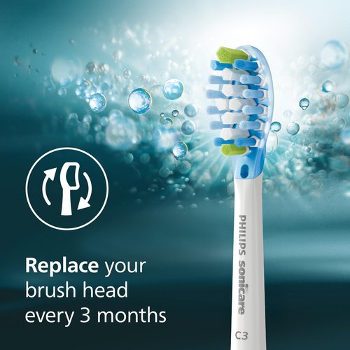Philips Sonicare C3 Two-in-One - Genuine Replacement Electric Toothbrush Heads, White, 4 Pack One Year Supply, HX9044/65