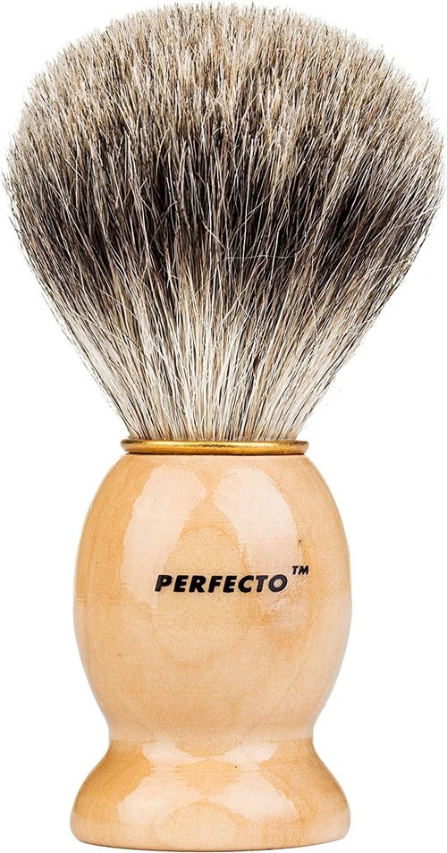 Brown Badger Shaving Brush and Shaving Bowl