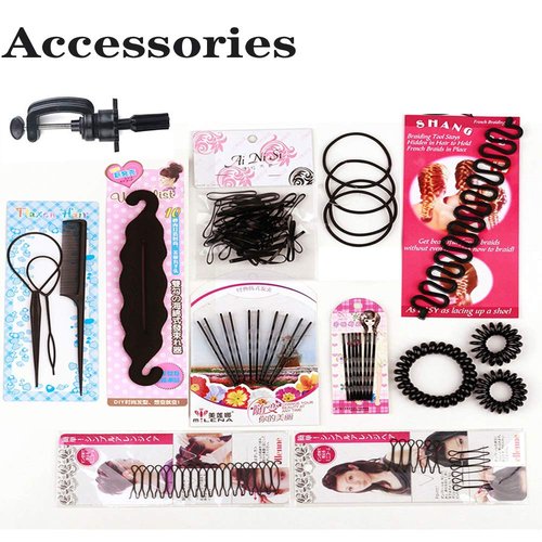 Mannequin Head with 100% Human Hair, SZCY LLC 18" Dark Brown Real Hair Cosmetology Mannequin Head Hair Styling Hairdressing Practice Training Doll Heads with Clamp Holder and Tools