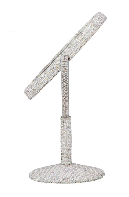 TISHAA Bling Makeup Vanity Mirror - Luxury Stand Double Sided Mirror Crystal Rhinestone Portable Desk Bathroom Bedroom (2X Magnification)