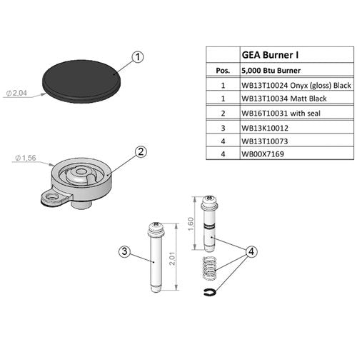 OLORVA GEA AP3777208 / WB13K10012 Igniter - Top Burner Electrode