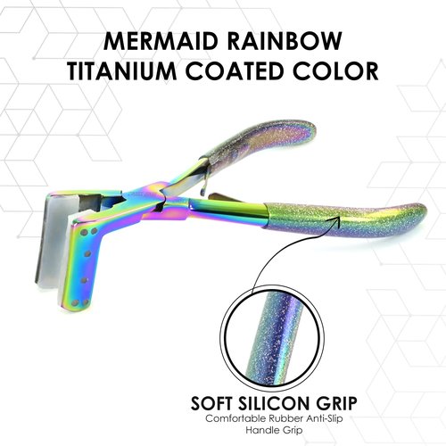 Rainbow Professional Tape in Hair Extensions Plier Stainless Steel Extensions Tape Sealing Pliers Tool with Box Hair Extension Styling Tools Non-Slip Grip (Rainbow Plier)