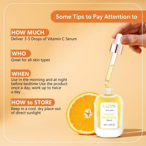 Vitamin C Serum for Face, Anti Aging Vitamin Illuminating Brightening Serum with Niacinamide,Hyaluronic Acid & VE, Skin Care for Evens tone, Dark Spot Corrector, Hydrates, Reduces Wrinkles,1.35Fl Oz