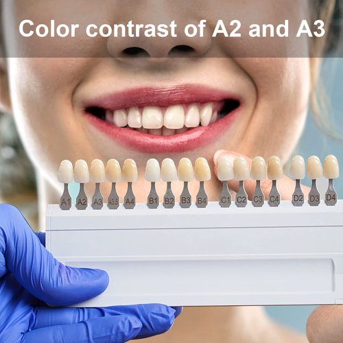 112 Pcs Dental Acrylic Resin Denture False Teeth Shade A3 T8, 4 Sets Synthetic Polymer Resin Fake Teeth for Replacement, Halloween, DIY (28pcs/set)