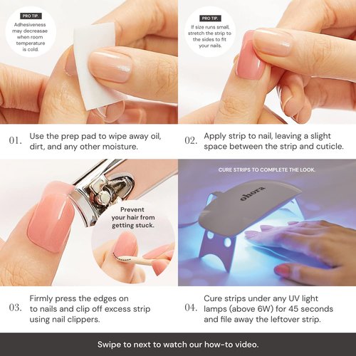 ohora Semi Cured Gel Nail Set of 2 (N Cream Leaf & N Cream Beige) - Professional Salon-Quality Nail Care