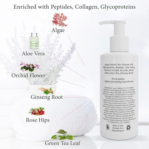 Florencia Botanical Peptide Oxygen Cleanser - Oil-Free Daily Foaming Gel Face Wash for Dry, Oily, or Sensitive Skin - With Peptides, Botanicals, Glycoproteins - Revitalizing Cleanser, 6 oz