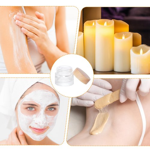 Miayon 6Pcs 0.18 oz Small Travel Lotion Containers with lids Glass Sample Empty Round Cosmetic Jar Bottles for Creams Makeup Lotion Toiletries Storage (White, 5 gram)