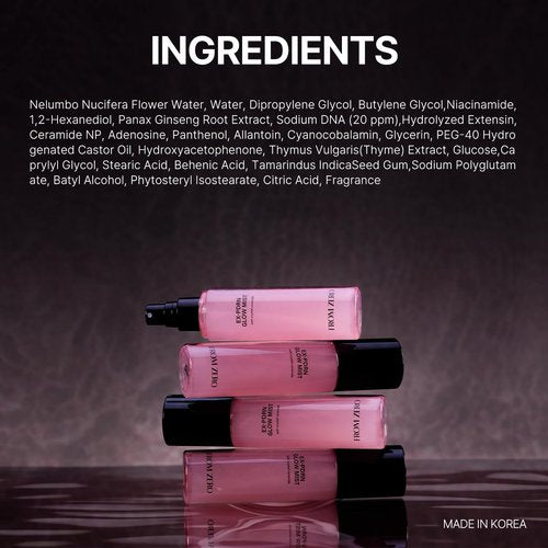 FROM ZERO EX-PDRN Glow Mist, Toner Spray, 3.38 fl. oz., Korean Glass Skin, Hydration, Broccoli PDRN, Jinseng Exosomes, 3X Collagen, Ceramide, Niacinamide, Black Pink Face Moisturizing