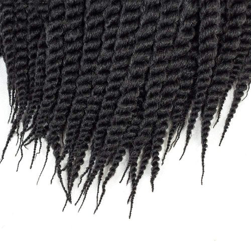 Admutty Havana Twist Crochet Hair 6 Packs 24 inch Crochet Braids Senegalese Twist Crochet Braiding Hair, Jumbo Havana Mamba Twist (1B)