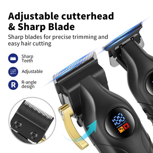 HIENA PRO Professional Hair Clipper Set & Trimmer Kit for Men, Rechargeable Cordless Barber Clippers for Hair Cutting, Haircut Clippers, Perfect Gift for Men