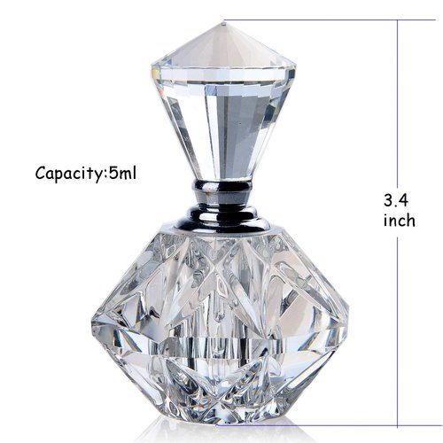 H&D Clear Carved Empty Refillable Perfume Bottle