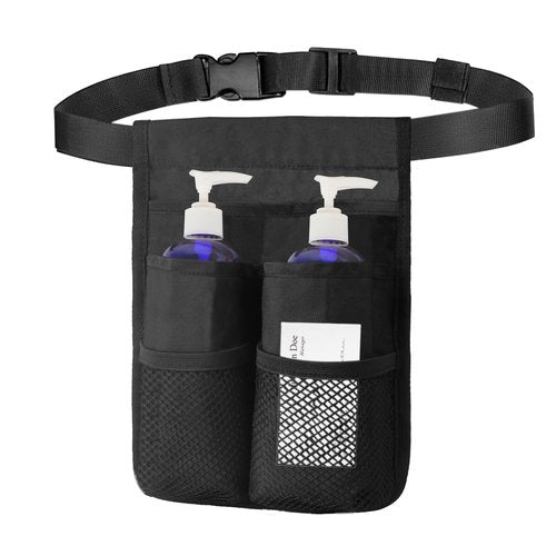 Merleu Massage Bottle Holster with Multiple Pockets Design,Machine Washable Massage Lotion Holster with Air Mesh,Heavy Duty Adjustable Strap and Durable Massage Oil Holster，for Massage Therapist